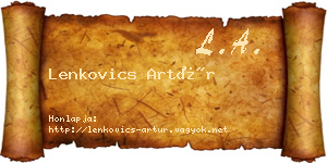 Lenkovics Artúr névjegykártya